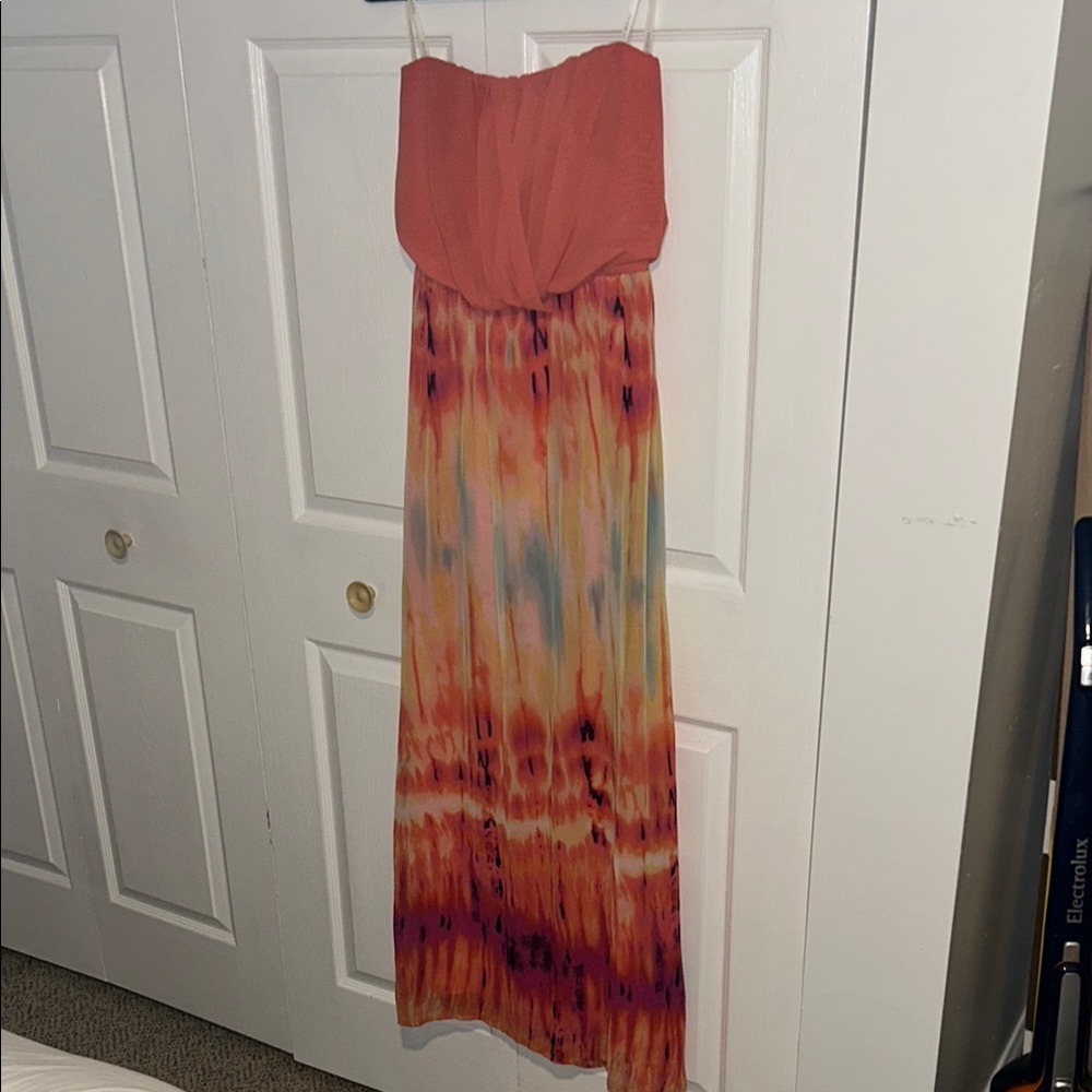 Colorful Strapless Maxi Dress